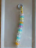 Clear & Colorful Bag Charm - Blue & Yellow Carabiner