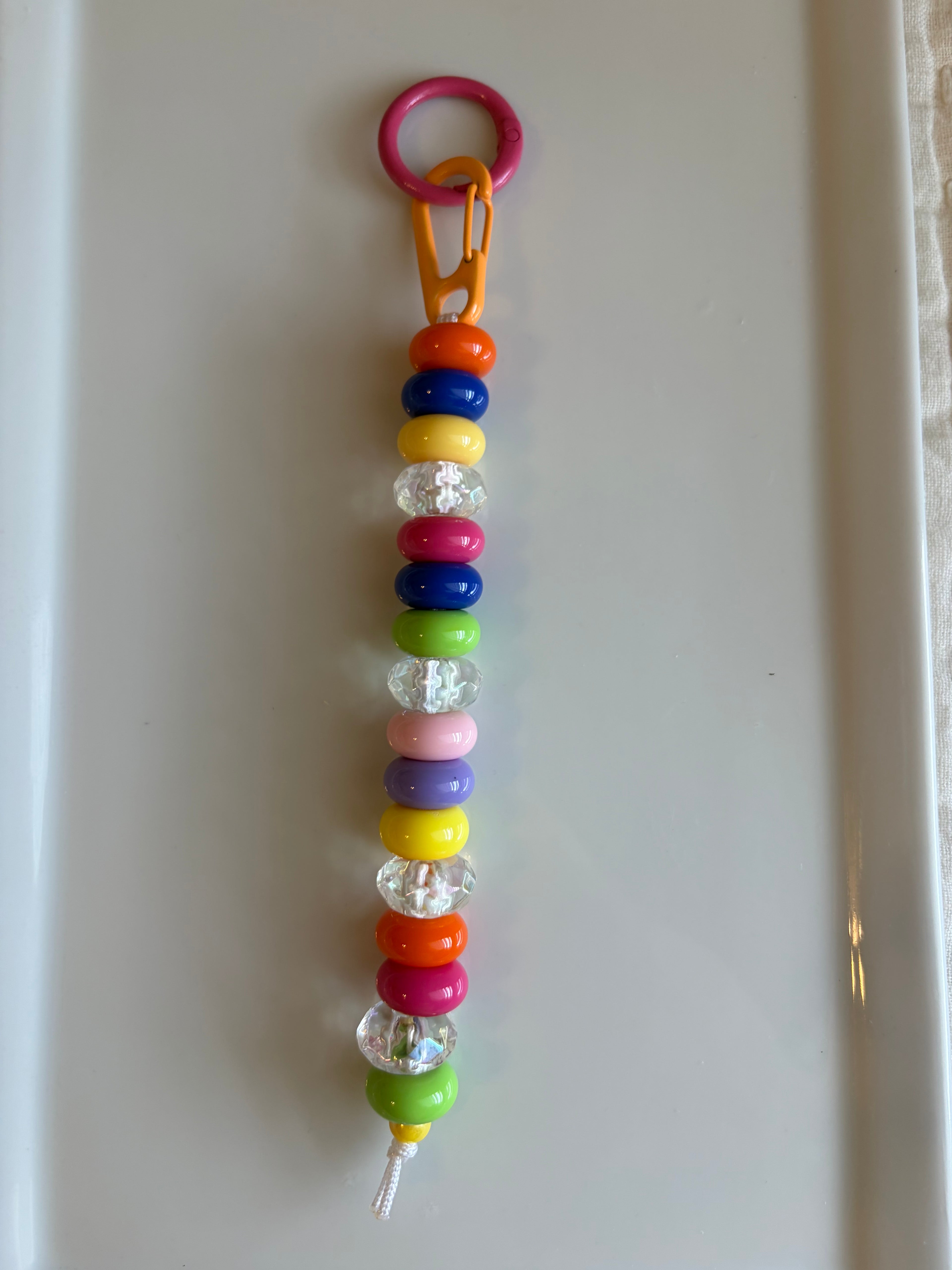 All the Colors Bag Charm - Orange & Pink Carabiner
