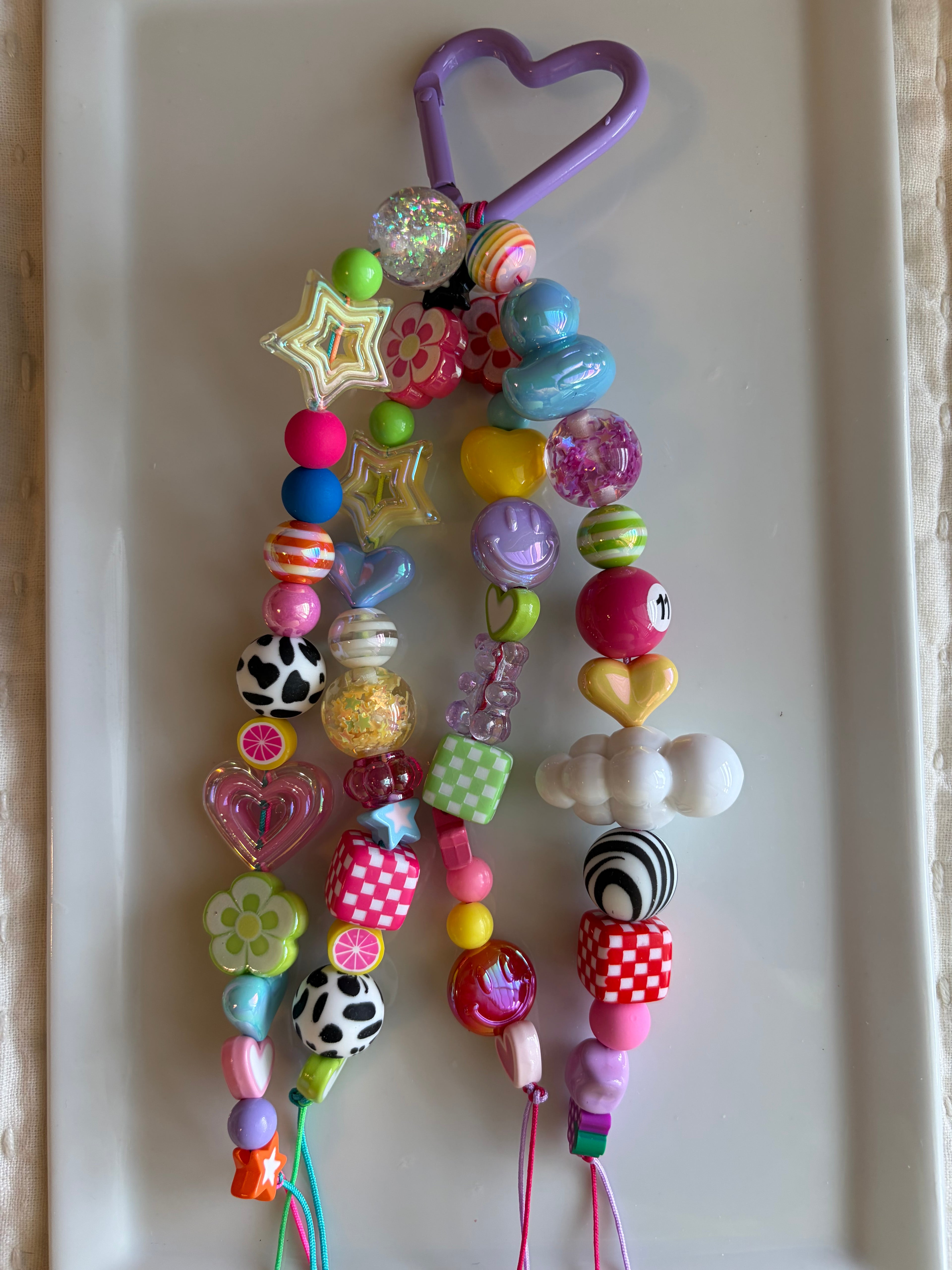 All the Things Bag Charm - Purple Heart Carabiner