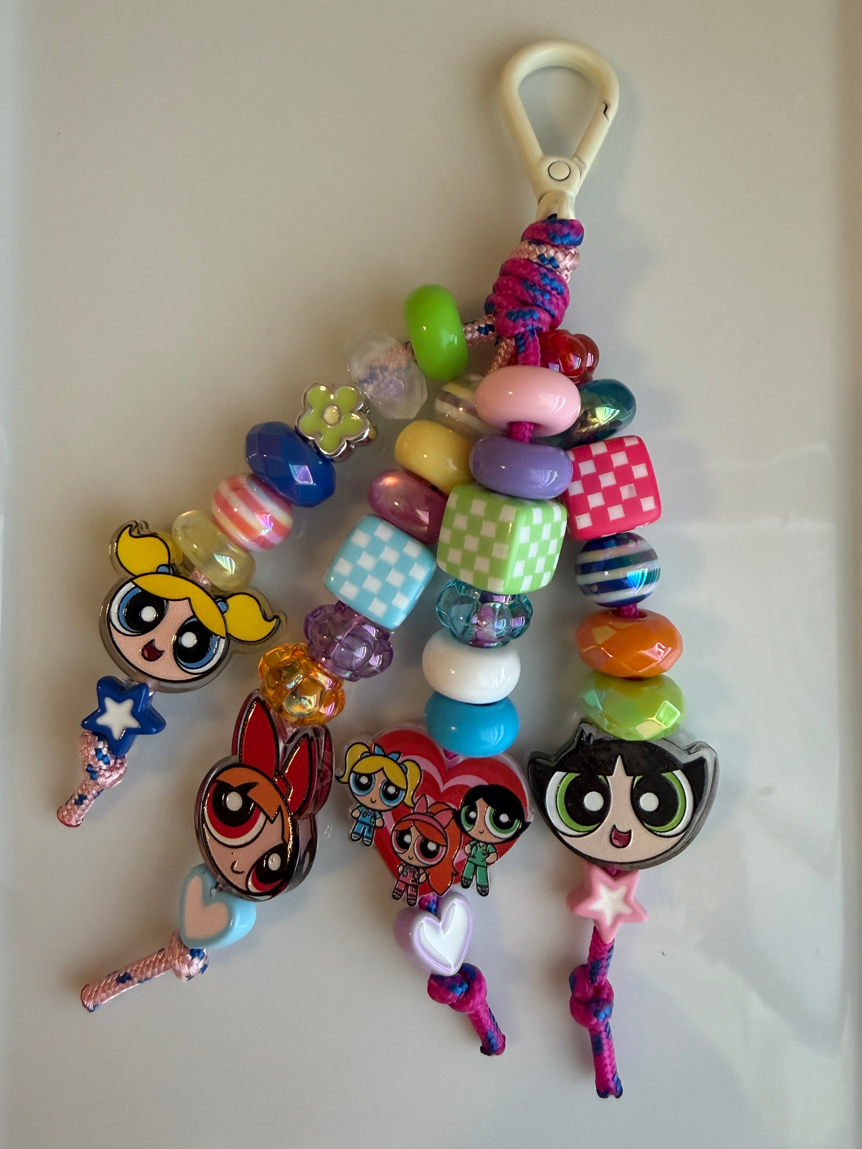 Power Girls Bag Charm - White Clasp